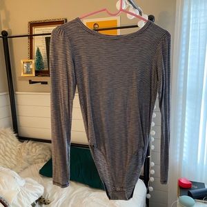 Aerie Soft Striped Long Sleeve Bodysuit